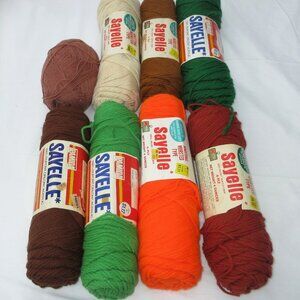 2.2 lbs, Fall Colors, 8 skeins of yarn: Orange, Rust, Brown, Ivory, Green 4ply